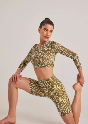 Αθλητικό biker με ethnic print | Χακί