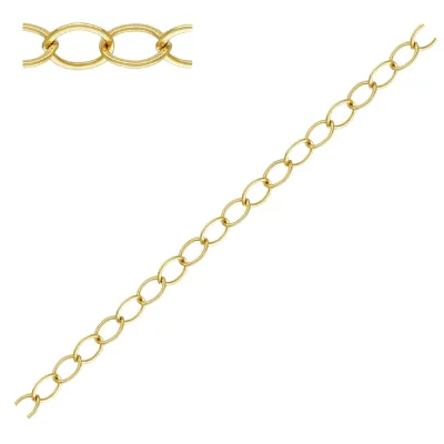 🆕 Cable Chain in 14ct Yellow Gold Filled (5.0mm x 3.7mm)  - PER CENTIMETRE