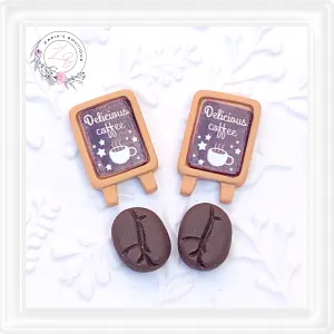⋅ Coffee Flatback Resin Embellishments ⋅ 2 Styles ⋅