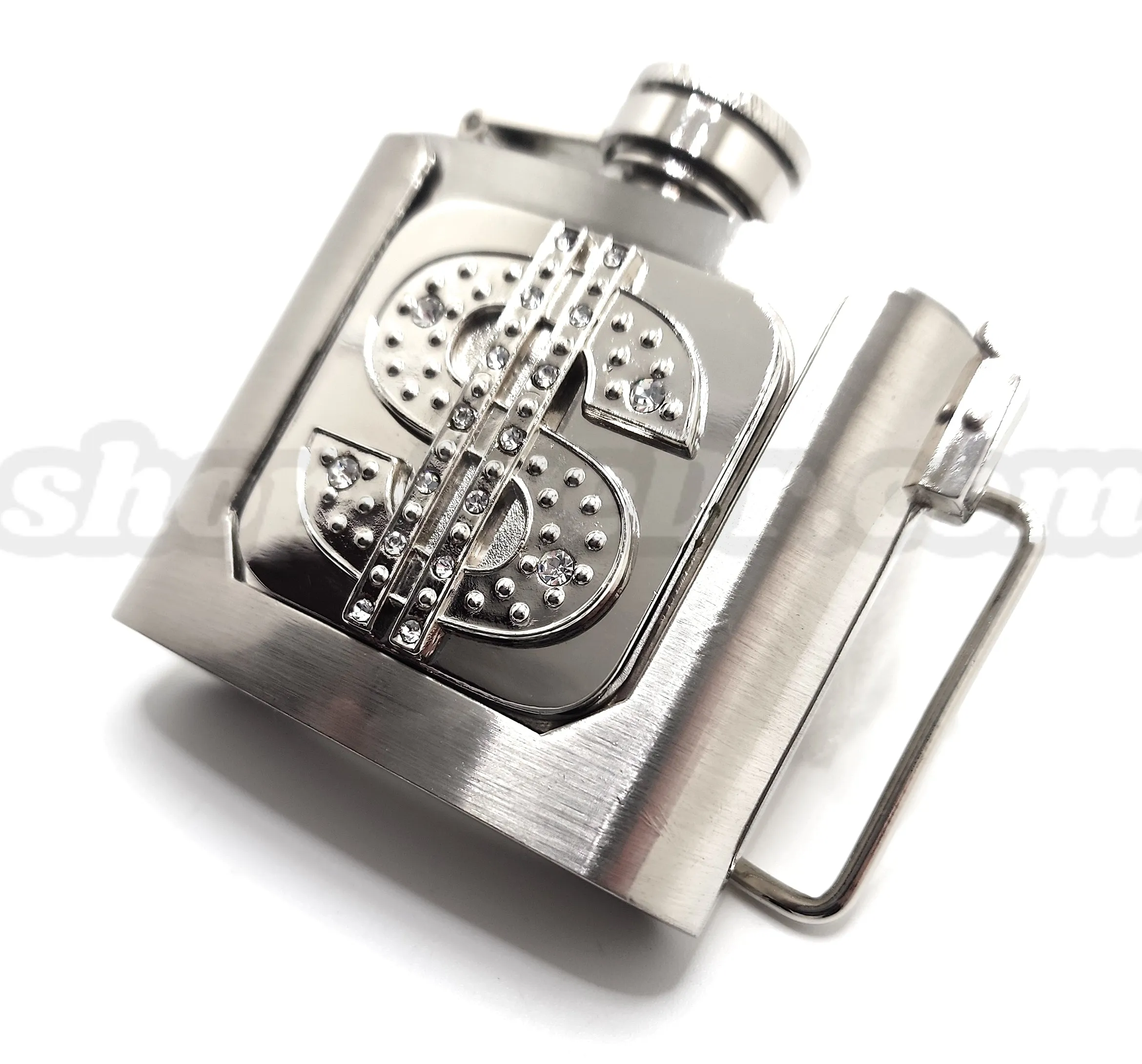$ Dollar Sign Flask Belt Buckle