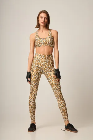 Σετ γυμναστικής με leopard skin print | Beige