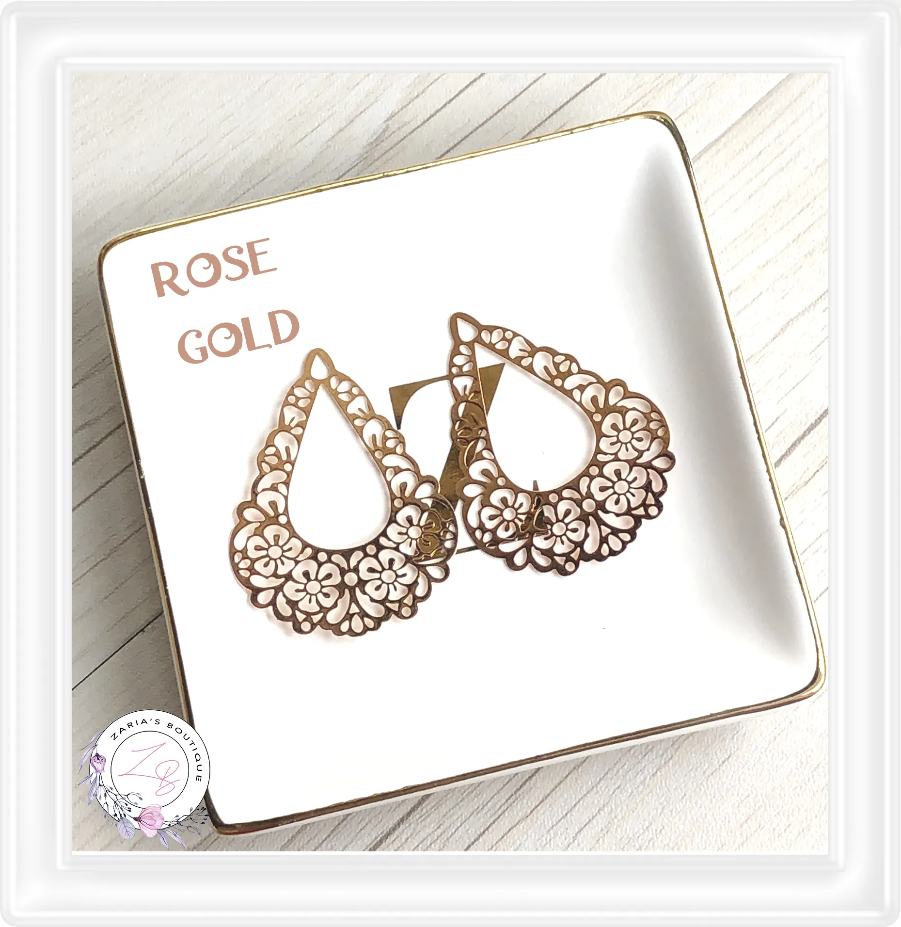 ⋅ Rose Gold Teardrops ⋅ Earring Pendant Charms