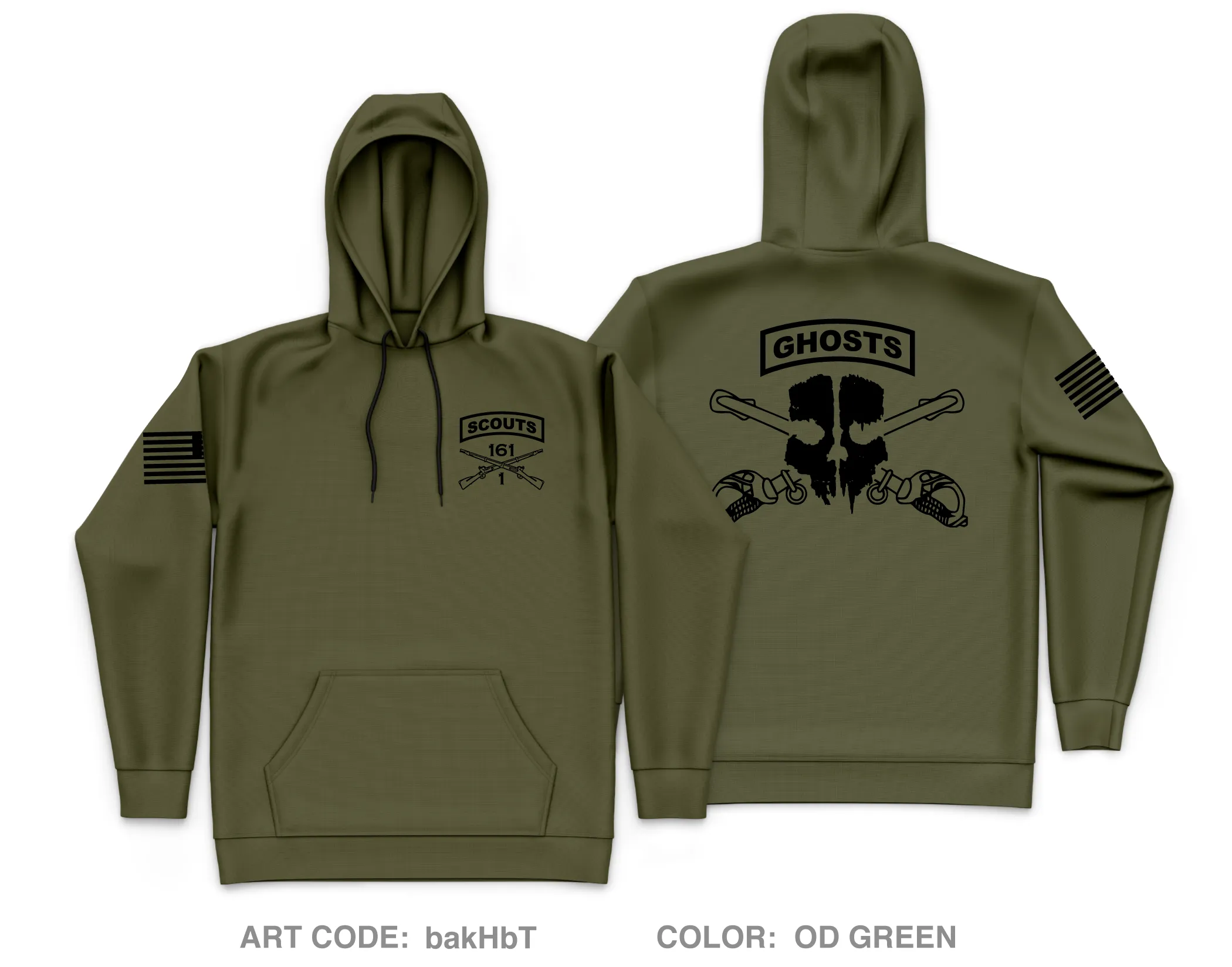 1-161 IN, HHC, Scout Platoon Core Men's Hooded Performance Sweatshirt - bakHbT