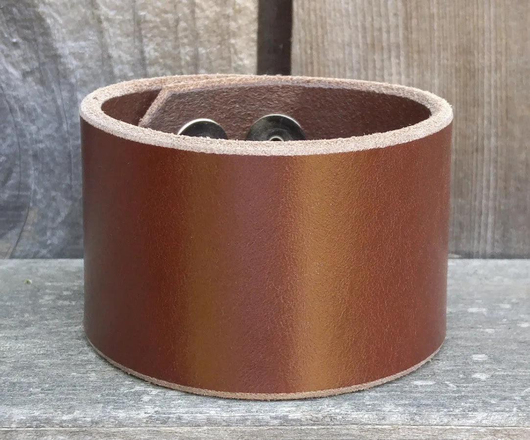 1¾-inch-Wide Handmade Leather Wristband