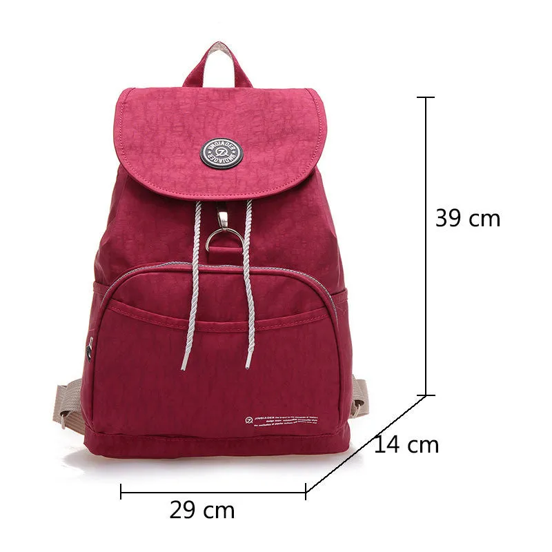 10 Colors Waterproof Nylon Backpack for Women
