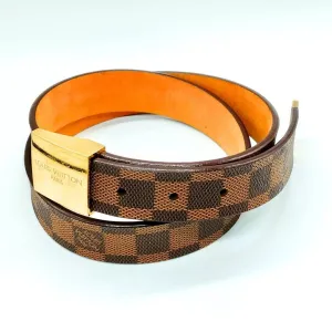 100% Authentic Louis Vuitton Belt Browns Damier Ebene