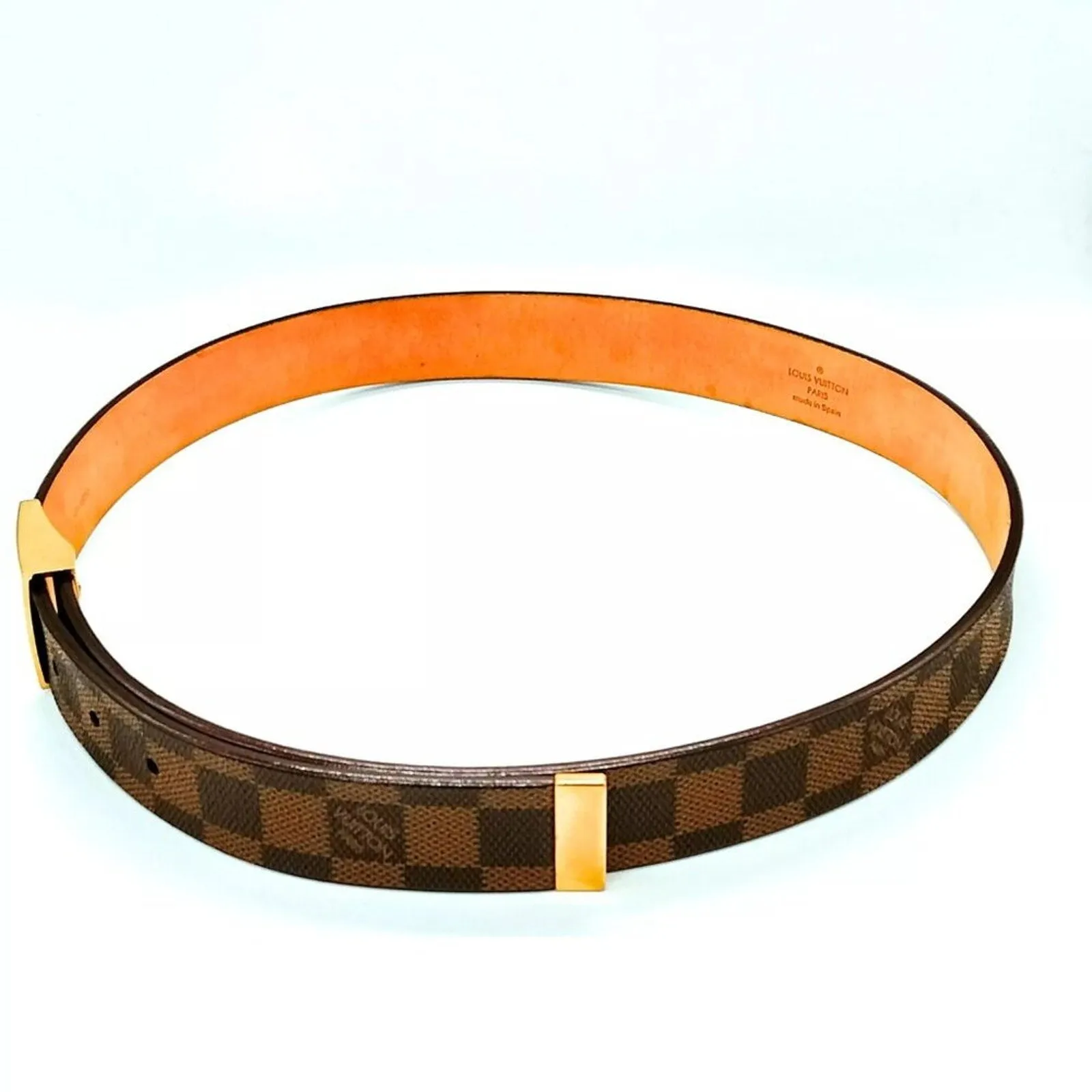 100% Authentic Louis Vuitton Belt Browns Damier Ebene