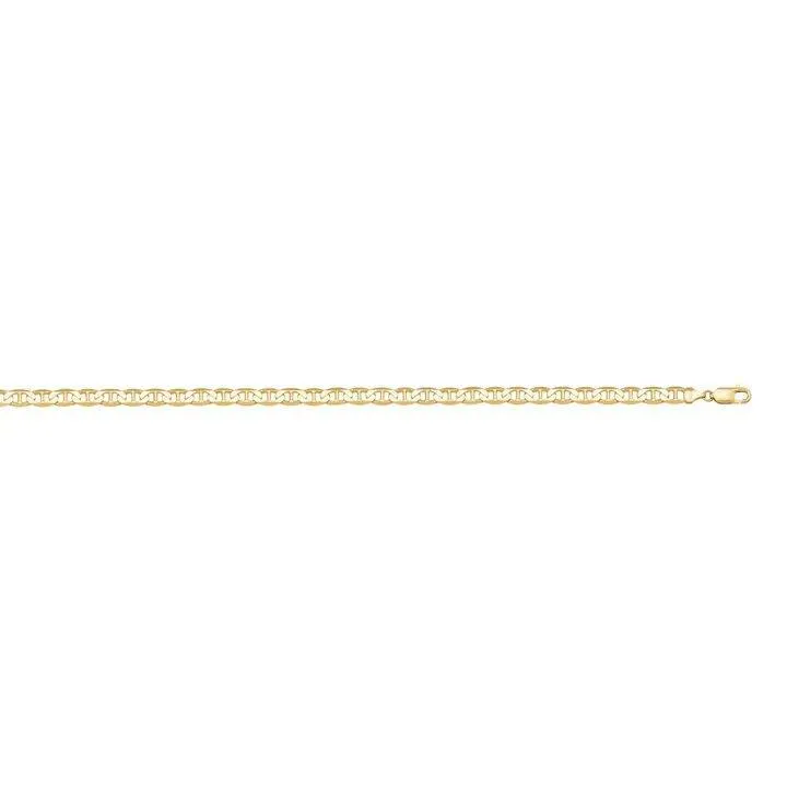 10k, 14k Yellow Gold Flat Anchor 2.2 mm Italian Anklet