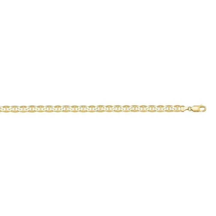 10k, 14k Yellow Gold Flat Anchor 3.0 mm Italian Anklet