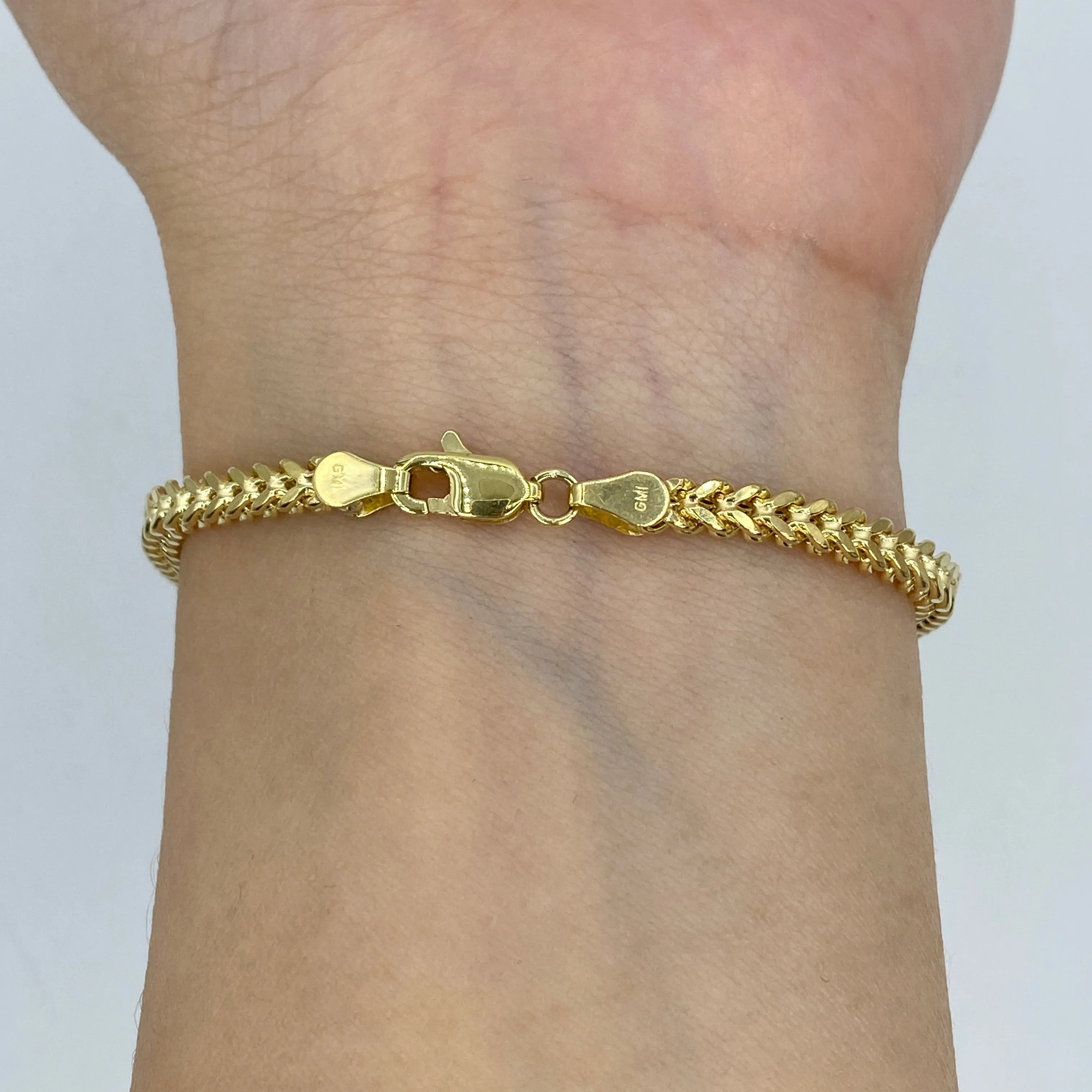 10K Box Chain Link Anklet 10"