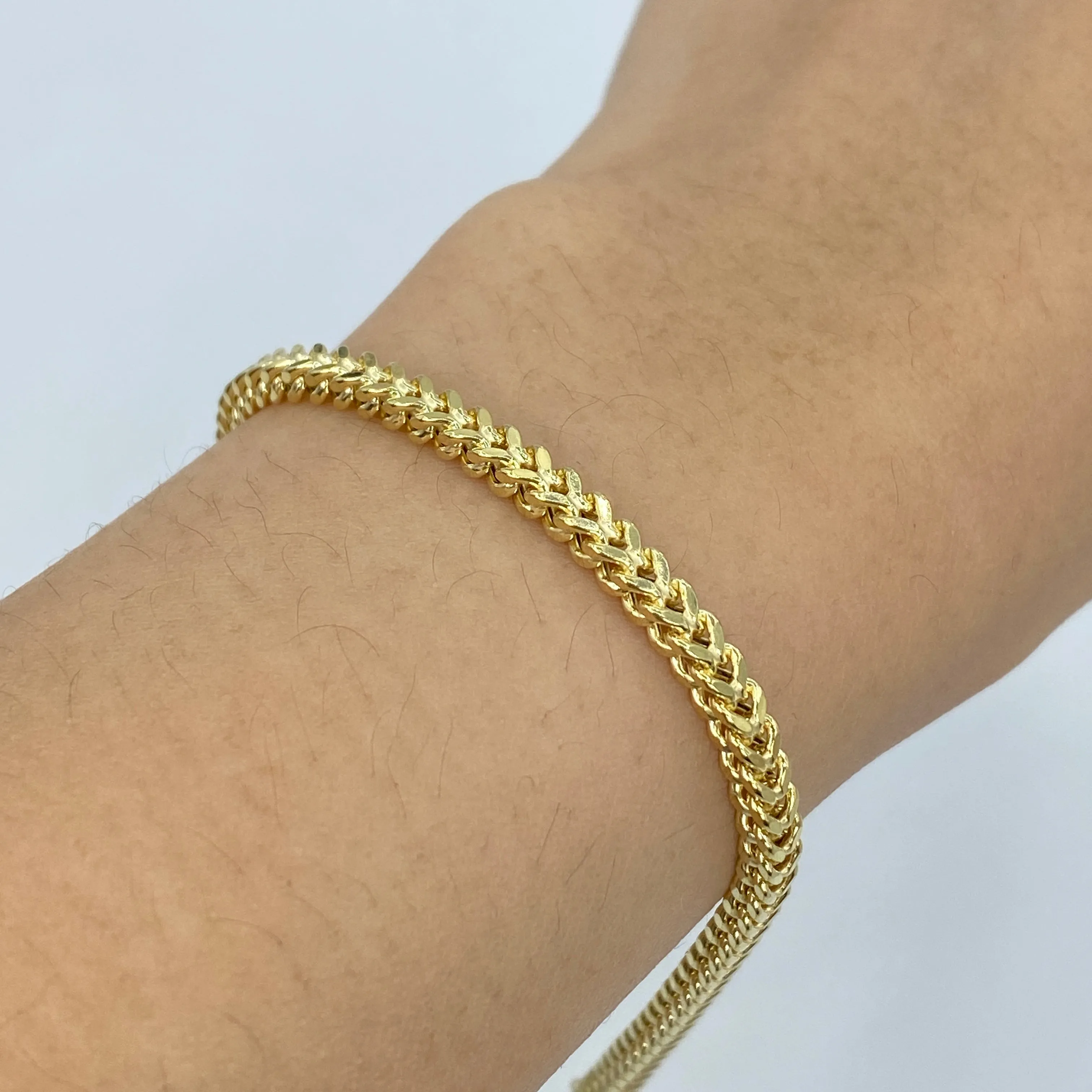 10K Box Chain Link Anklet 10"