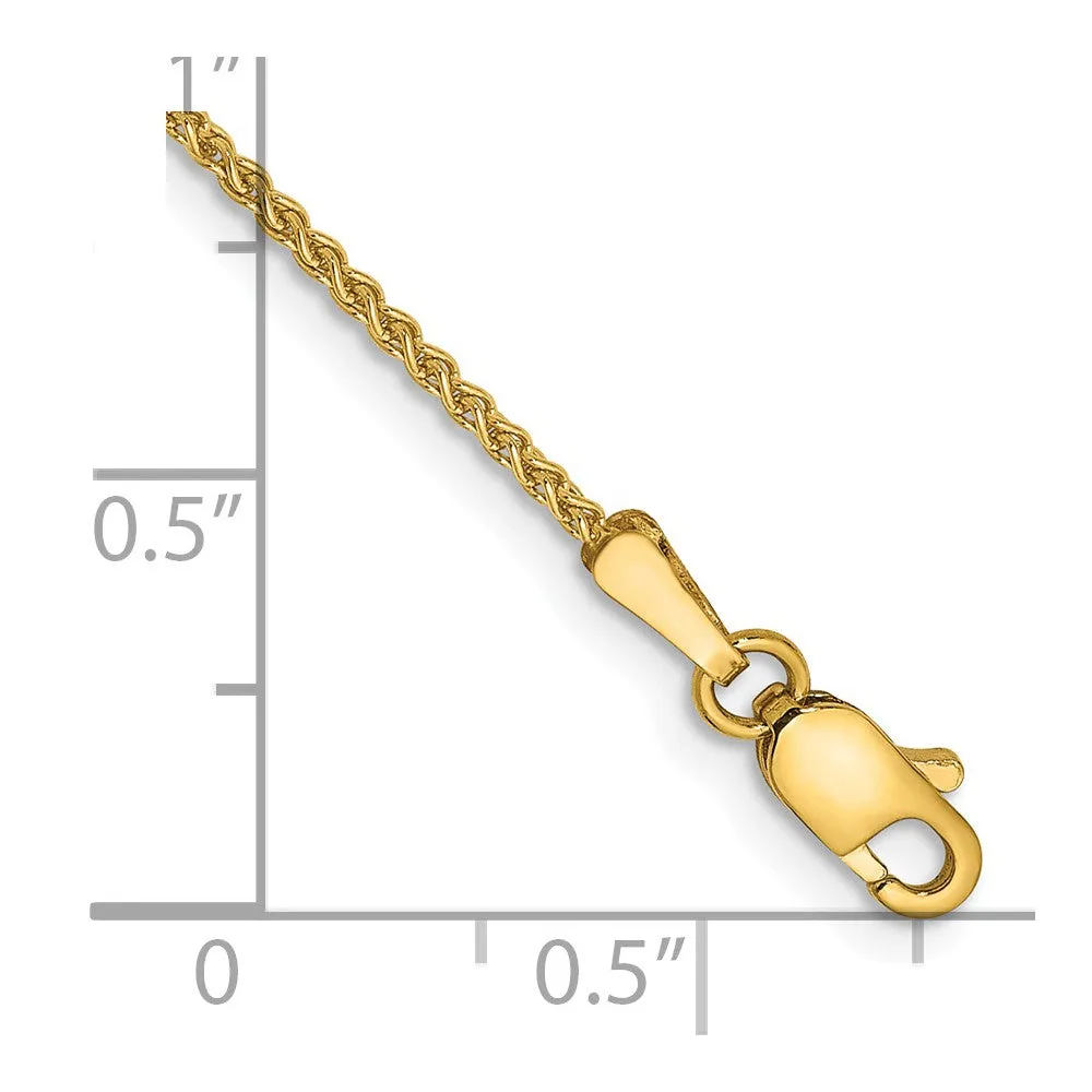 14K 10 inch 1.25mm Spiga with Lobster Clasp Anklet