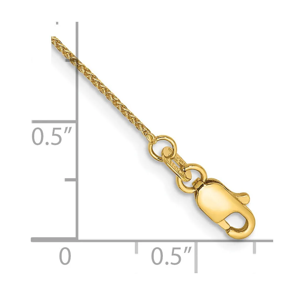 14K 10 inch .85mm Spiga with Lobster Clasp Anklet