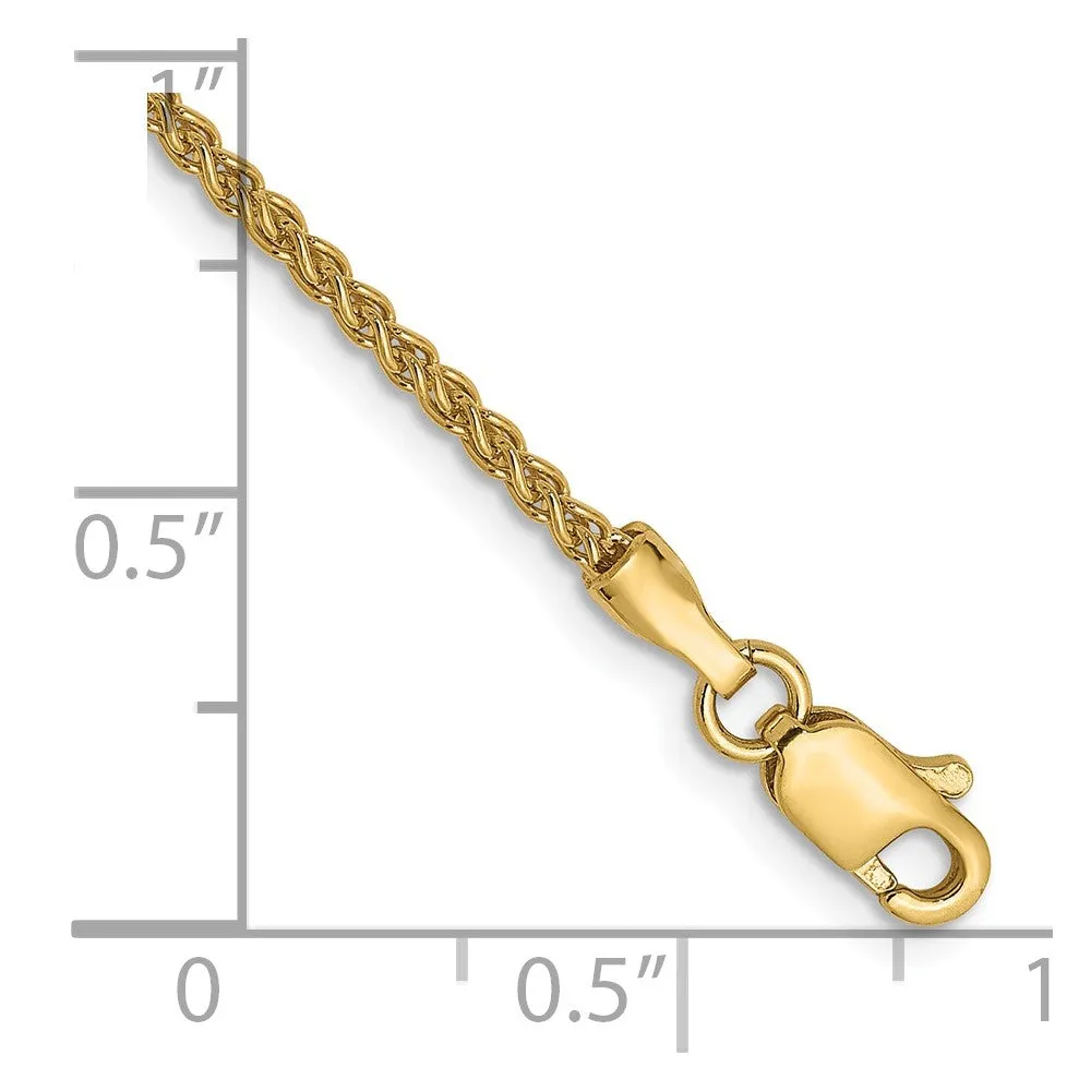 14K 1.5mm Spiga (Wheat) Anklet