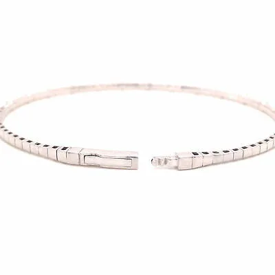 14K Diamond Flexible Bangle White Gold