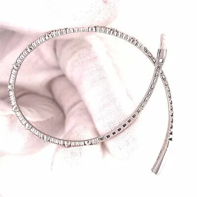 14K Diamond Flexible Bangle White Gold