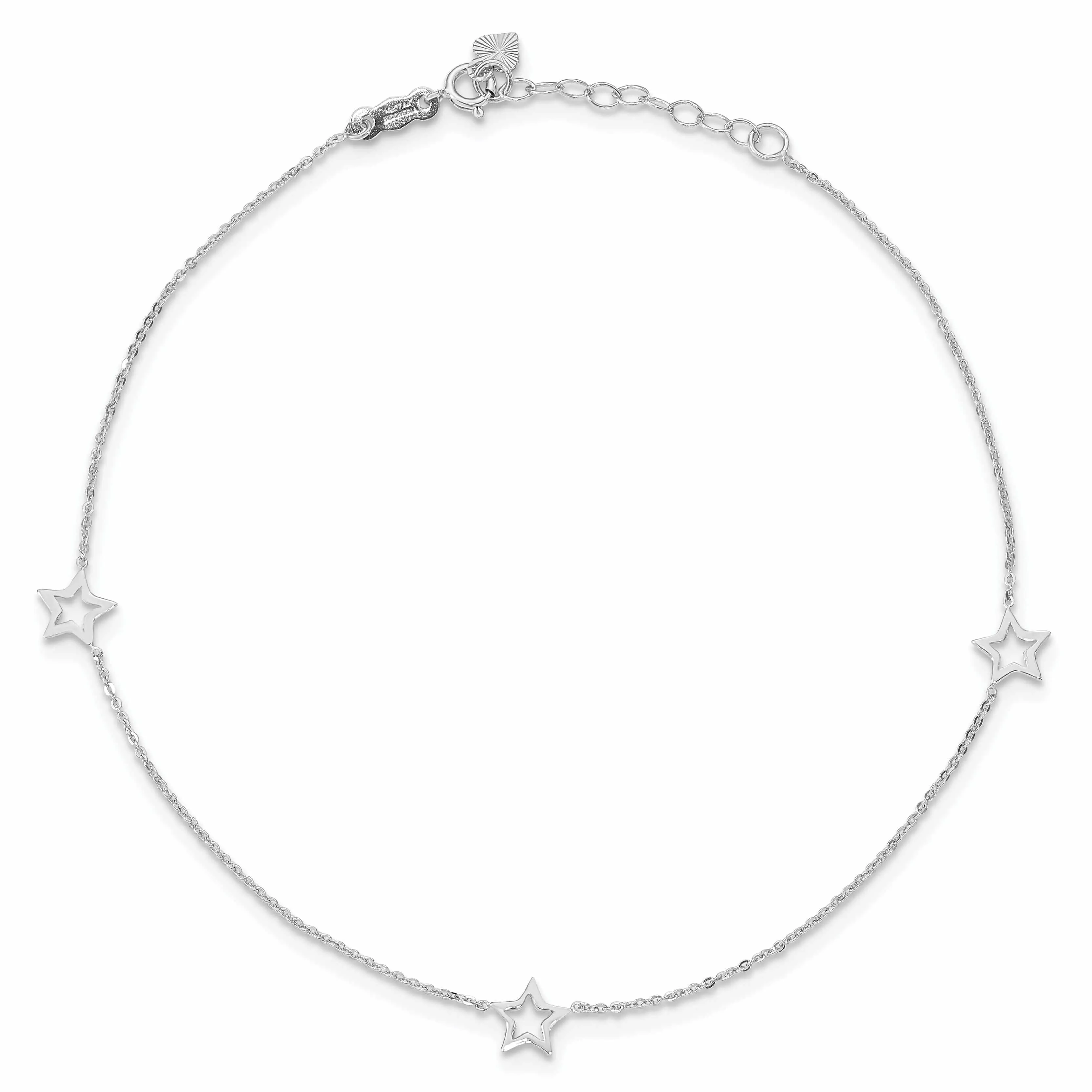 14k Gold Adjustable Star Anklet