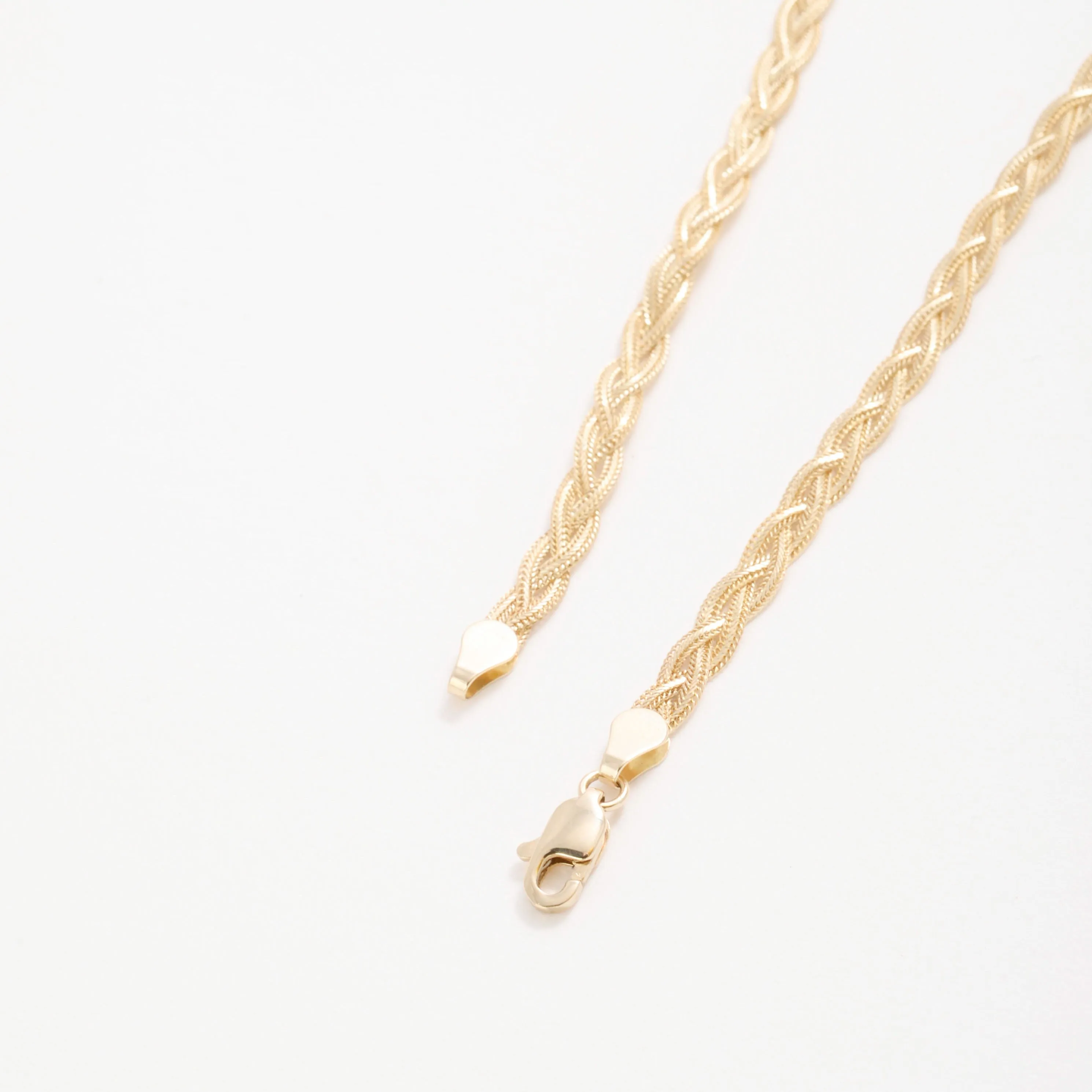 14K Gold Braided Foxtail Anklet