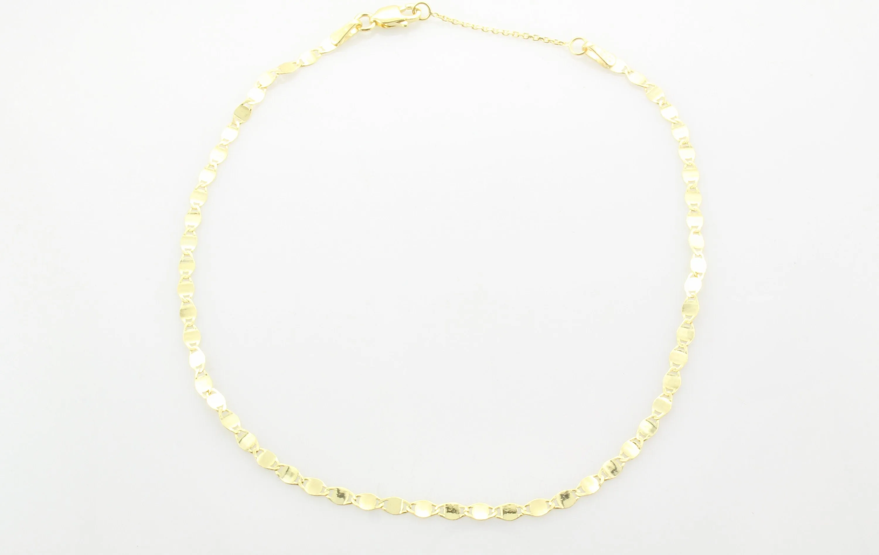 14K Gold Mirrored Sparkle Chain Anklet