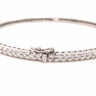 18K Diamond Bangle White Gold