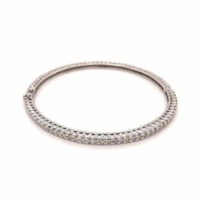 18K Diamond Bangle White Gold
