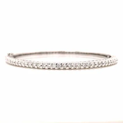 18K Diamond Bangle White Gold
