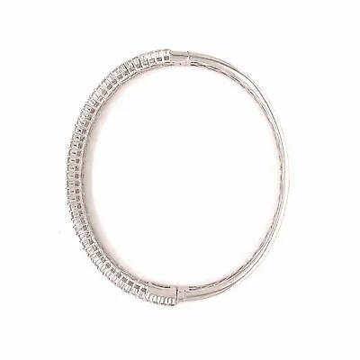 18K Diamond Pave Bangle White Gold