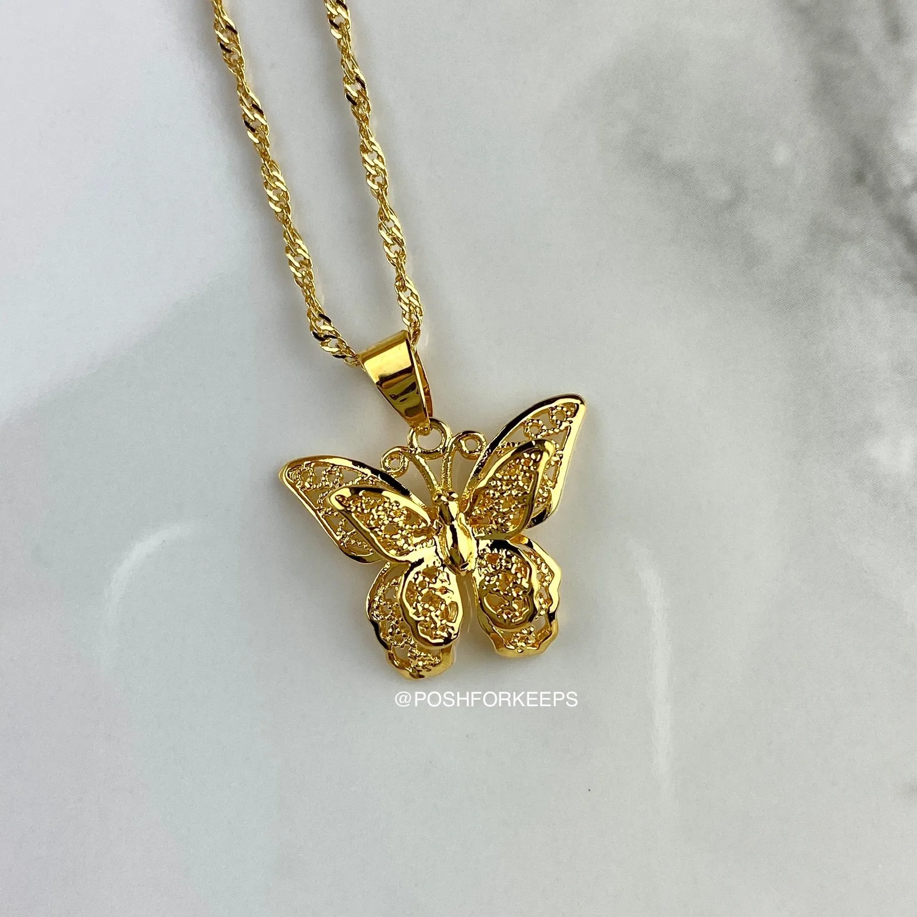 18K GOLD BUTTERFLY WISH NECKLACE