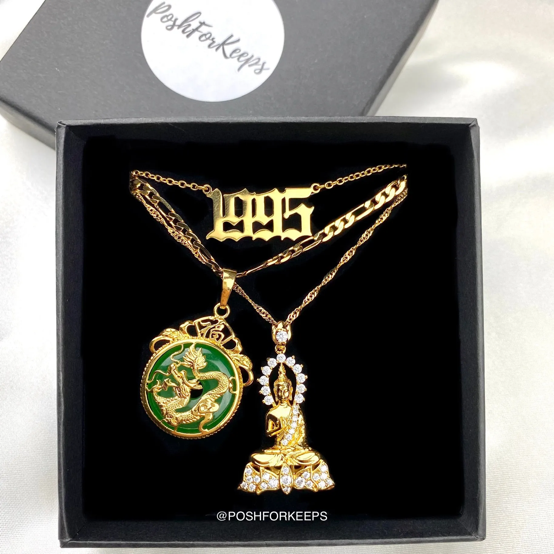 18K GOLD CRYSTAL BUDDHA NECKLACE