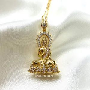 18K GOLD CRYSTAL BUDDHA NECKLACE