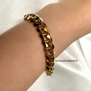 18K GOLD CUBAN BRACELET