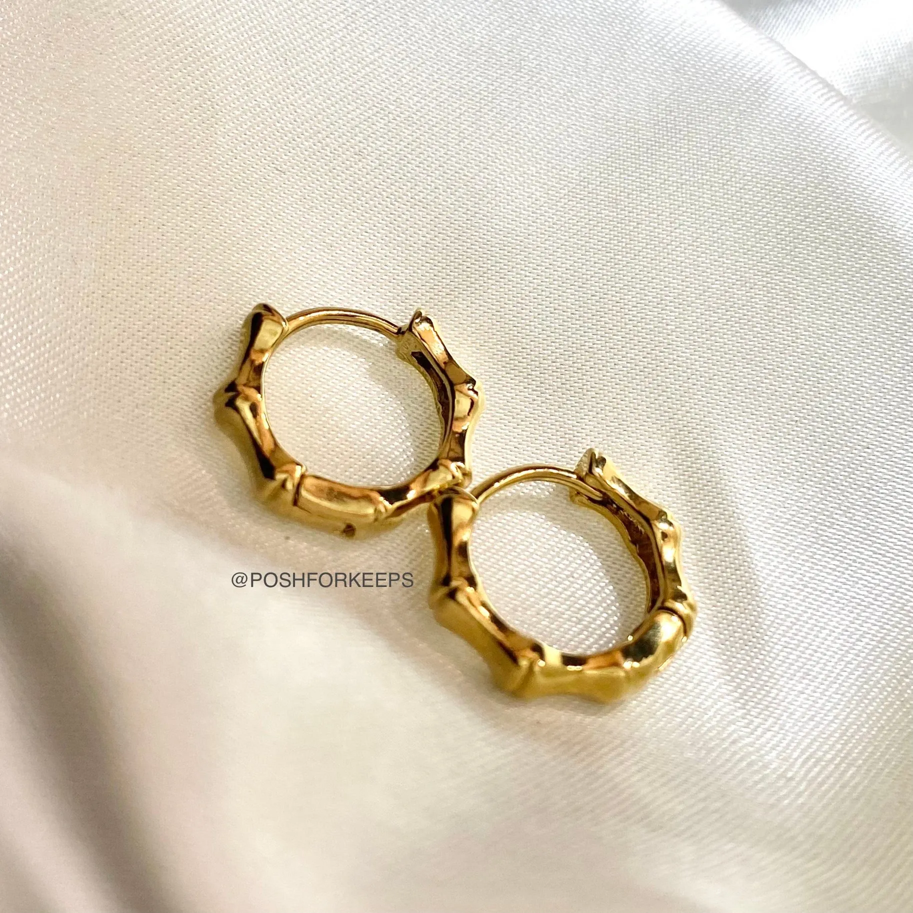 18K GOLD MINI BAMBOO HUGGIES