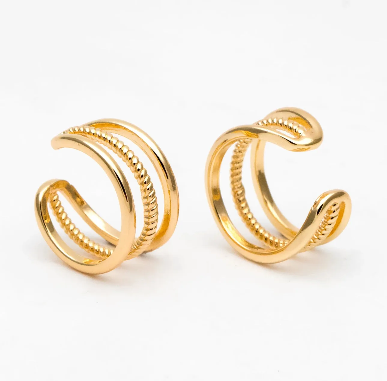 18k Gold Plated Hoops - Ear-Cuff-Huggies- Hypoallergenic