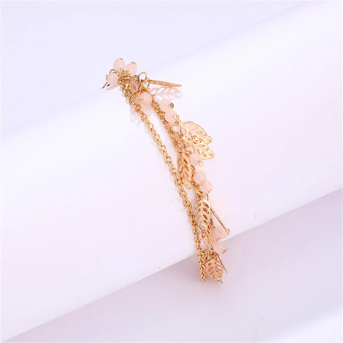 18K Gold-Plated Leaves Layered Anklet