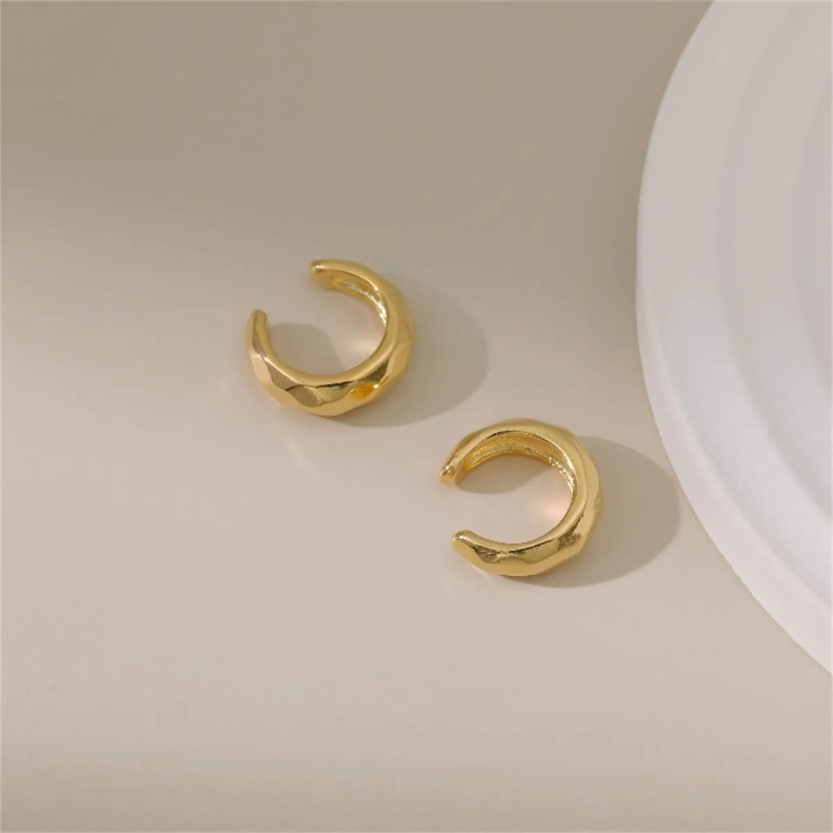18K Gold-Plated Rhombus Ear Cuffs