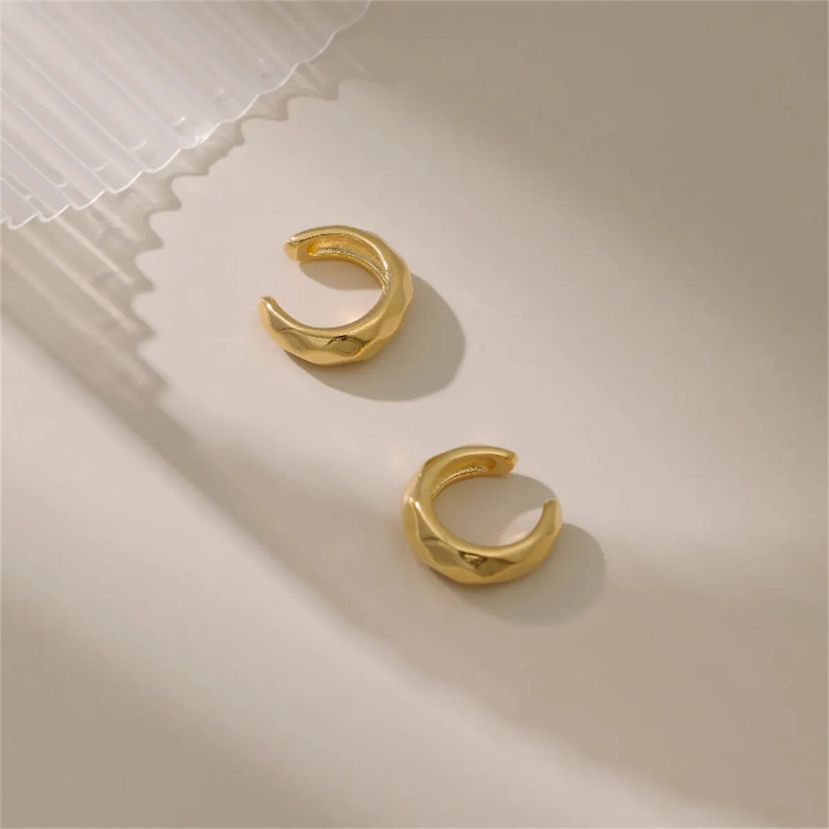 18K Gold-Plated Rhombus Ear Cuffs