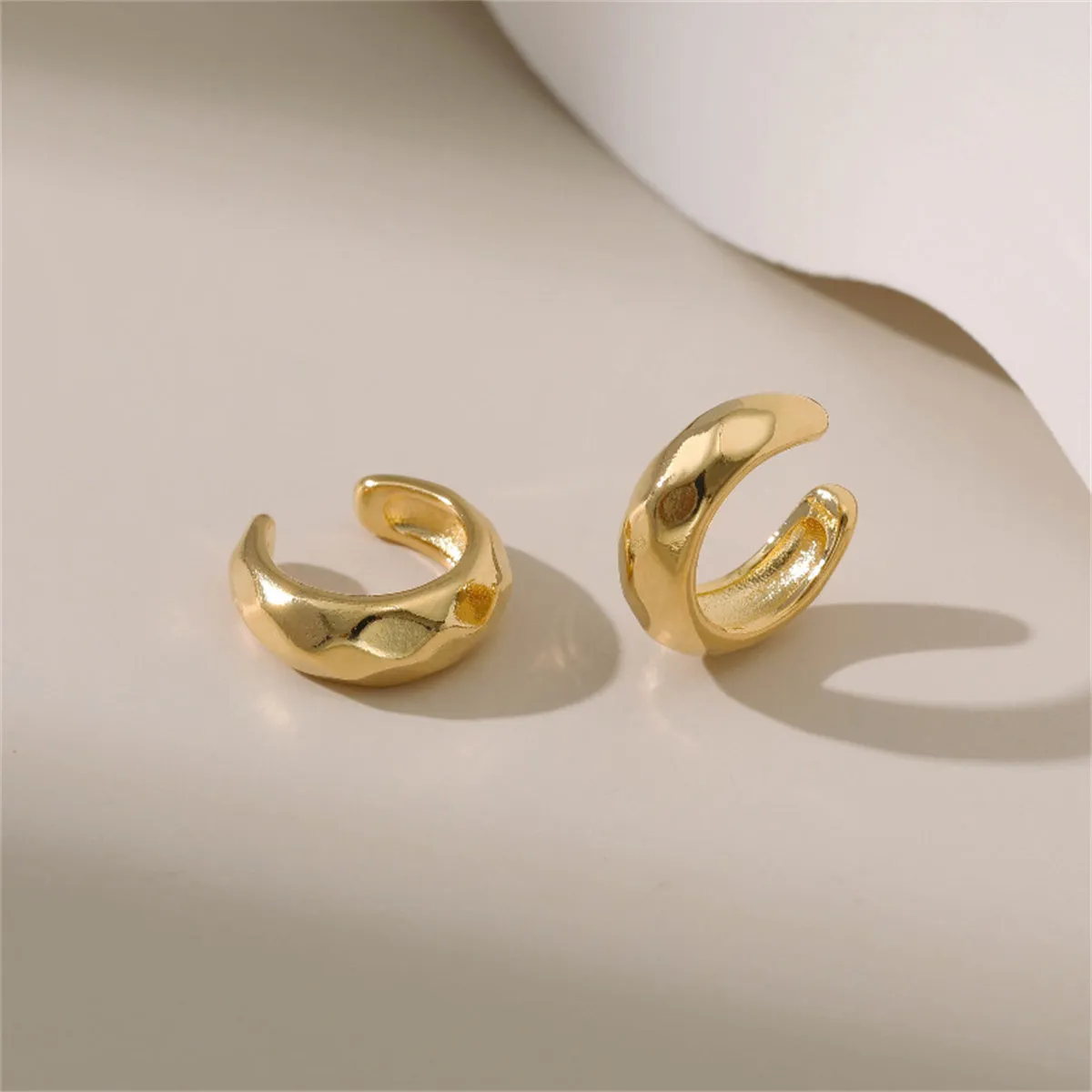 18K Gold-Plated Rhombus Ear Cuffs