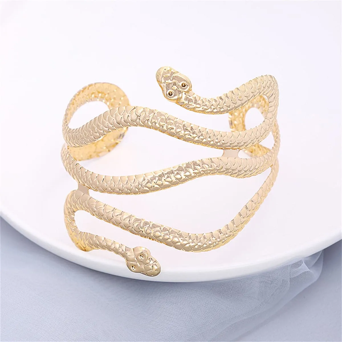 18K Gold-Plated Serpentine Arm Cuff