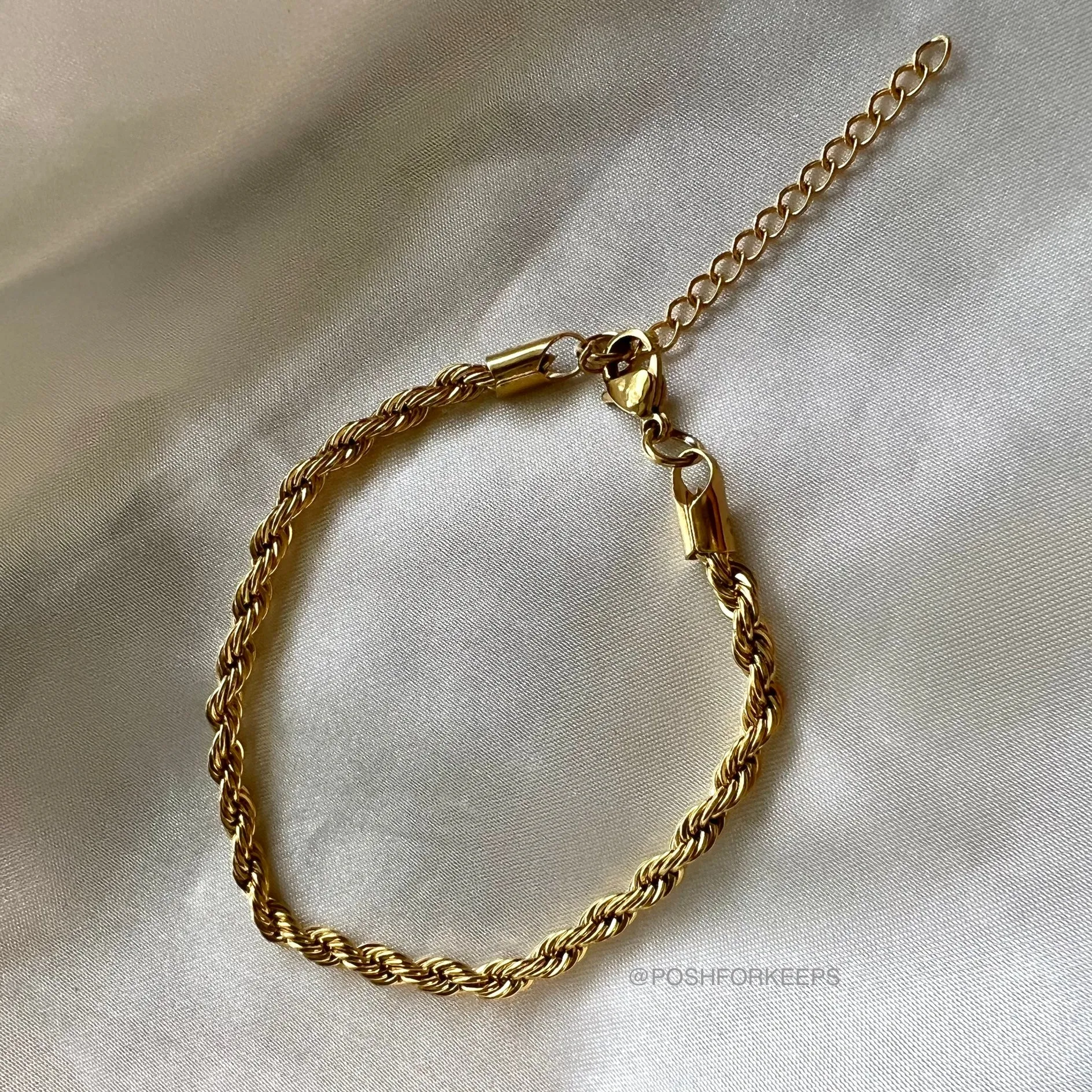 18K GOLD ROPE CHAIN BRACELET
