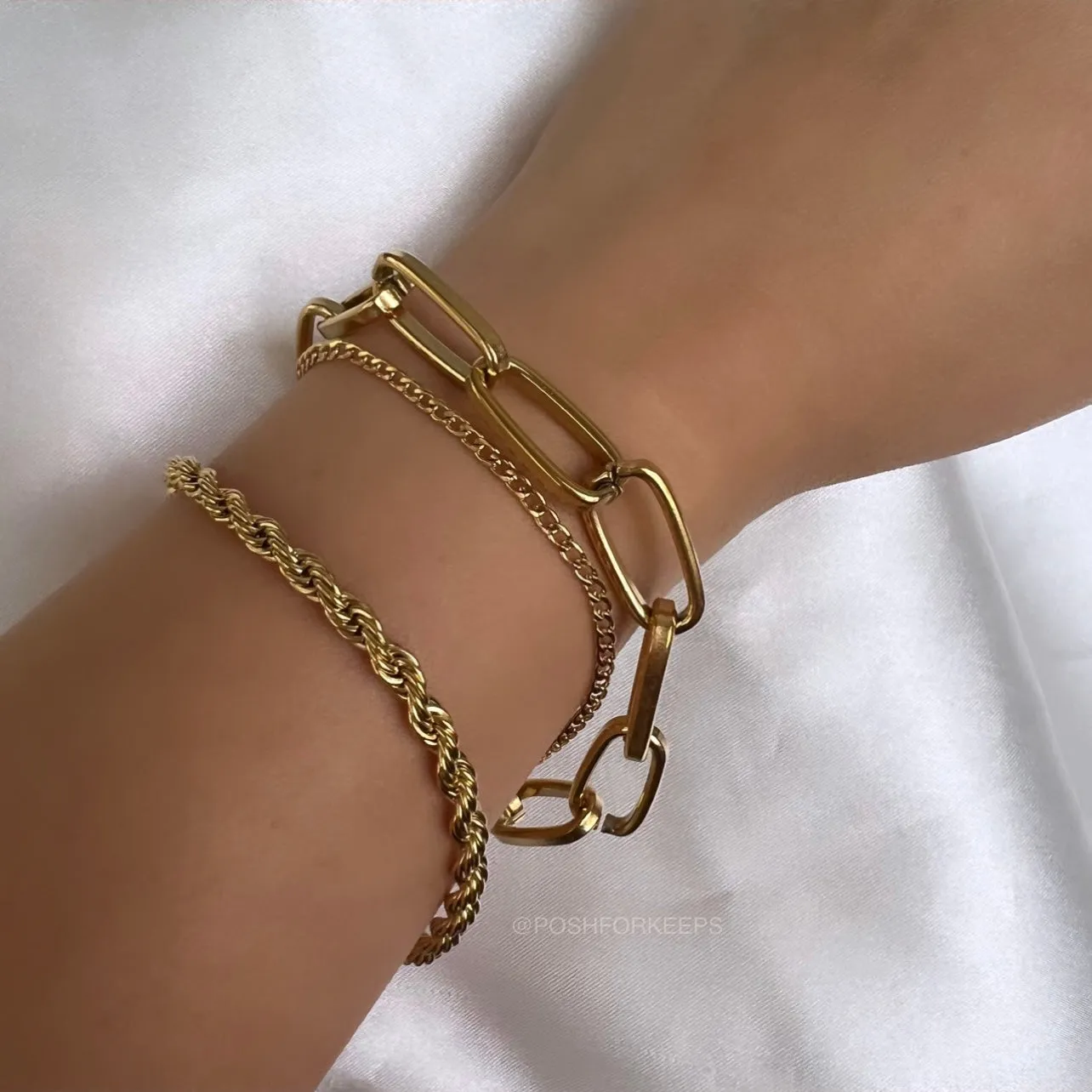 18K GOLD ROPE CHAIN BRACELET