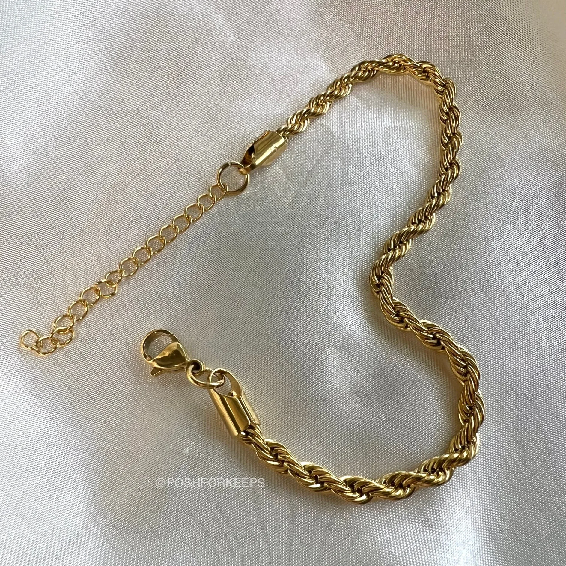18K GOLD ROPE CHAIN BRACELET