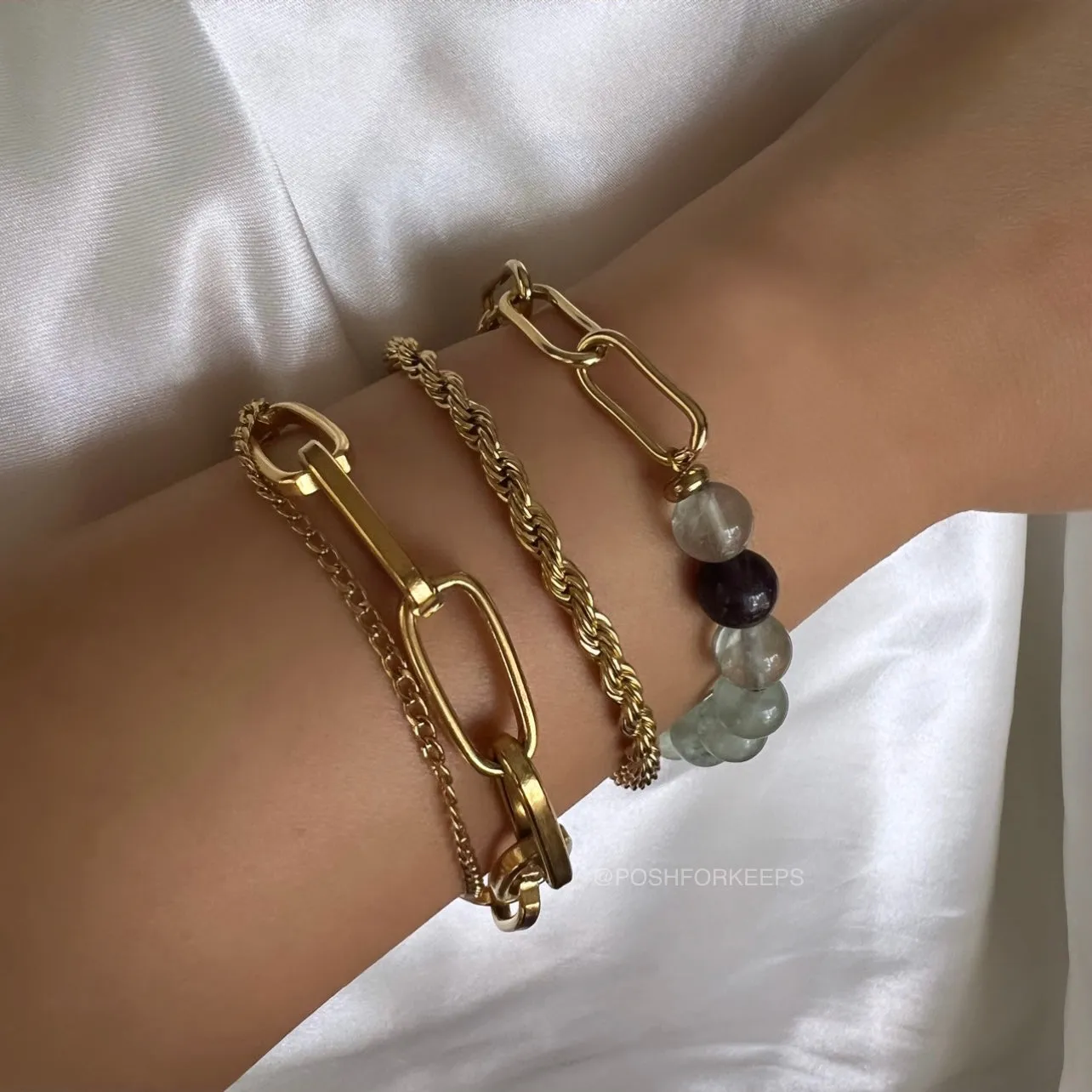 18K GOLD ROPE CHAIN BRACELET