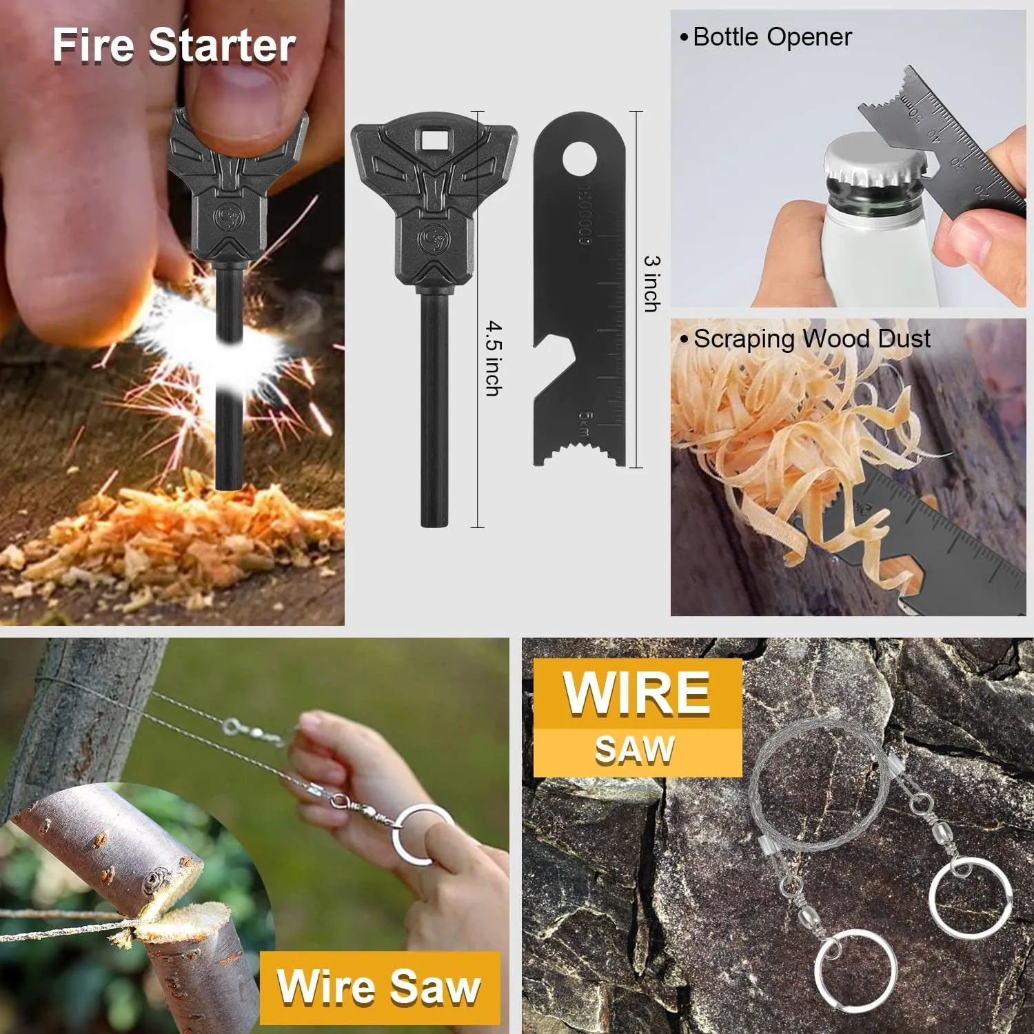 19 in 1 Survival Emergency Go Bag Set, Camping Gear Essentials