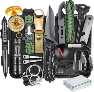 19 in 1 Survival Emergency Go Bag Set, Camping Gear Essentials