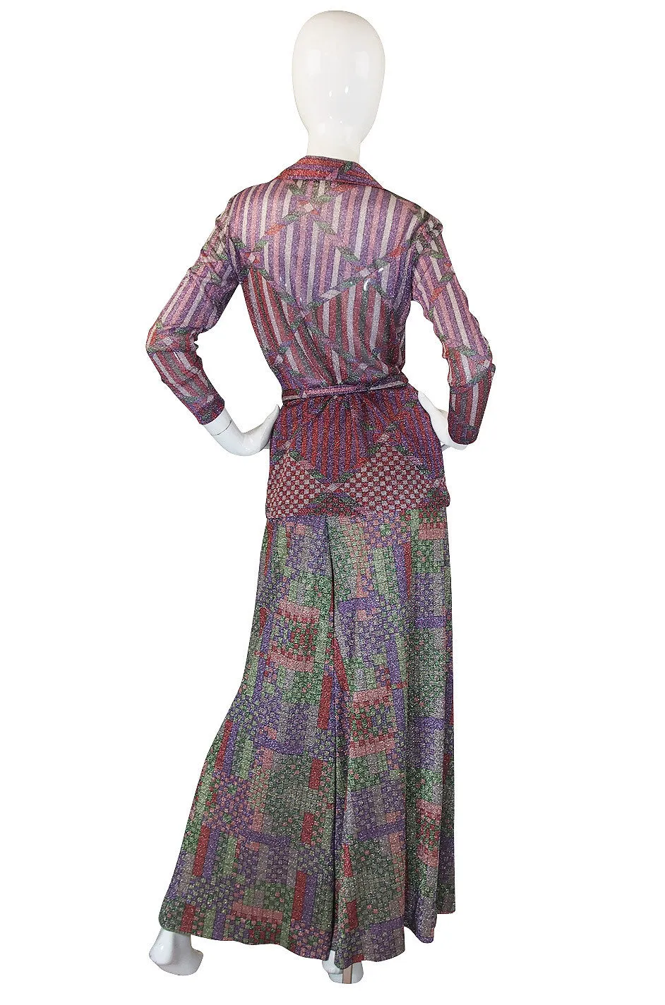 1972 Missoni Metallic Three Pieces Pantsuit Set