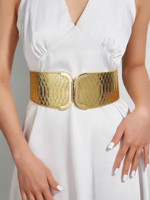 1pc Dragon Pattern Elastic Waist Double Buckle Belt- FD ⚡