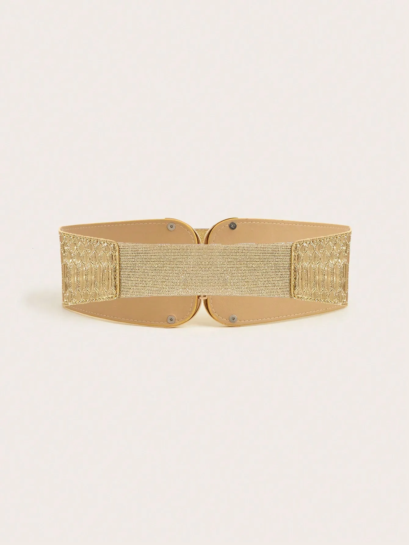 1pc Dragon Pattern Elastic Waist Double Buckle Belt