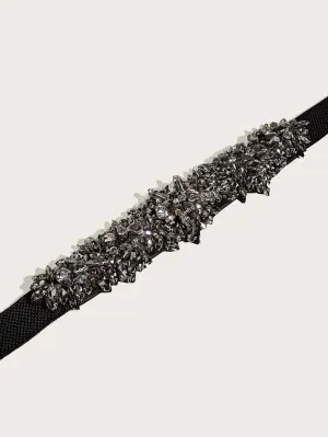 1pc Gemstone Decor Belt