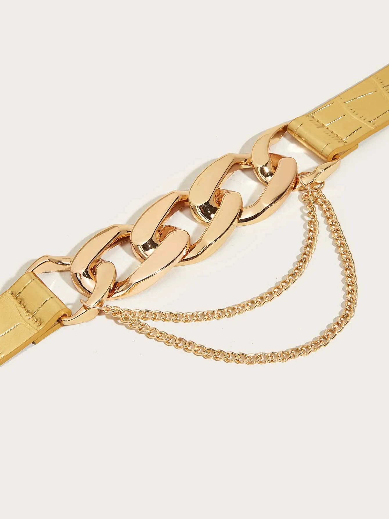 1pc Metal Buckle Metallic Chain Decor Belt