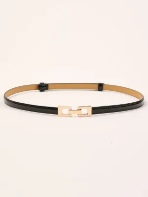 1pc Thin Geo Buckle Skinny Belt